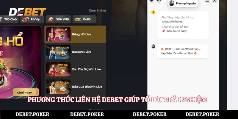 Phương thức liên hệ Debet giúp tối ưu trải nghiệm 