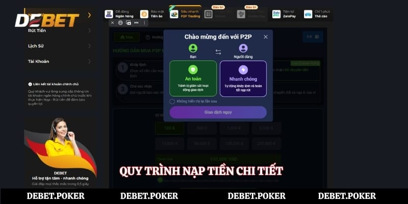 Quy trình nạp tiền chi tiết